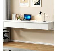 JSWHYBD Bureau Flottant Mural avec tiroirs, Coiffeuse Suspendue avec Rangement, Poste de Travail Peu encombrant pour Chambre à Coucher, Salon, Bureau et Petits espaces F 120cm/47.2in