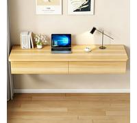 JSWHYBD Bureau Flottant Mural avec tiroirs, Coiffeuse Suspendue avec Rangement, Poste de Travail Peu encombrant pour Chambre à Coucher, Salon, Bureau et Petits espaces B 140cm/55.1in