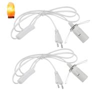 JTgugu 2 Pièces Câble pour Lampe à Sel avec Prise Européenne et Interrupteur 1,8 m Isolation Douille pour Lampe de Sel avec Câble D'alimentation Prise - Blanc