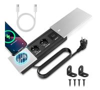 JTgugu Multiprise encastrable escamotable avec couvercle 2 prises Multiprise intégrée USB C PD, Prise de table Verte, Prise de table enfichable, pour bureau cuisine bureau canapé table de conférence