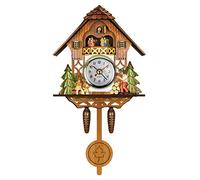 JTLB CM001 Horloge coucou avec cloche à bascule, pendule, automatique, horloge murale européenne traditionnelle pour la décoration de la maison, plastique + panneau de fibres à densité moyenne