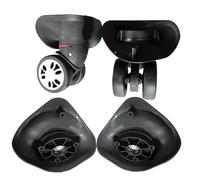 JTQYFI 1 paire de valises de voyage, pièces de rechange, roues pivotantes à 360 degrés, accessoires de réparation, roue de chariot, outils, roues à bagages, Taille S, noir, M