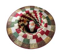 JTQYFI Lot de 2 tapis ronds en polyester antidérapant pour salon, bureau, décoration de fête, tapis de Noël en polyester