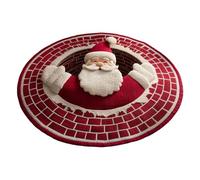 JTQYFI Lot de 2 tapis ronds en polyester antidérapant pour salon, bureau, décoration de fête, tapis de Noël en polyester