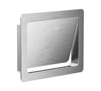 JTWWDM Couvercle de Poubelle Mural, Bac À Déchets Encastré avec Ouverture Latérale, Trappe en Acier Inoxydable 304 pour Porte D'Armoire, Salle de Bain Chambre Bureau,Argent,Style A