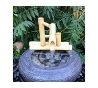 JTWWDM Fontaine d'eau en Bambou Naturel avec Pompe Silencieuse, Grande Décoration d'eau Zen, Fontaine à Circulation Complète, Kit Fontaine d'eau en Bambou Rustique