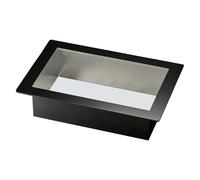 JTWWDM Goulotte à Déchets Encastrée en Acier Inoxydable, Corbeille à Déchets Carrée à Poser sur Comptoir, Couvercle Poubelle Creux Encastré pour Cuisine Studios,Noir,Lid