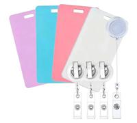 JTYEBY Bloc Note Effaçable, 8.5 * 5.4CM, Lot de 4 Mini Tableau Blanc en silicone avec Clip Rétractable, Petits Blocs-Notes, pour la famille, l'école, le bureau (4PCS)