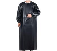 JTZYM Tablier de Travail en Cuir, Blouse Imperméable à Manches Longues avec Poche, Vêtement de Protection pour Hommes et Femmes, Idéal pour Cuisine, Jardinage, Atelier et Vaisselle