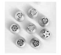JUAKSQZYI Lot de 8 douilles pour décoration de gâteaux - Grand bouquet de | Embouts de pâtisserie en acier inoxydable, fleurs de crème au beurre