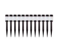 JUANIO Lot de 12 Bornes Solaires Extérieures à Planter, Balises de Jardin LED Étanches,Éclairage Solaire Automatique pour Allée, Pelouse et Terrasse - Diamètre 6 x Hauteur 41 cm