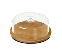 JUANIO Plateau à Fromage Rond avec Cloche, Cloche à Fromage en Bambou Coloris Naturel - Ø 28 x Hauteur 10 cm