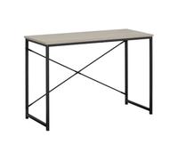 JUANIO Table de Bureau, Meuble Console auxiliaire Coloris Effet Naturel stucture en métal Noir - Longueur 100 x Profondeur 40 x Hauteur 72cm