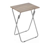 JUANIO Table Pliante Compact, Table d'appoint Coloris Effet Bois - Longueur 48 x Largeur 38 x Hauteur 66cm
