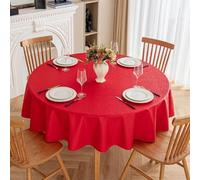 JuanNest Nappe Rond en PU Couverture De Table Antidérapant Protecteur De Table Imperméables Nappe Enduite Ronde pour Cuisine Terrasse, Mariage Pique Nique Maison Extérieur Intérieur H,220CM