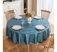 JuanNest Nappe Rond en PU Couverture De Table Antidérapant Protecteur De Table Imperméables Nappe Enduite Ronde pour Cuisine Terrasse, Mariage Pique Nique Maison Extérieur Intérieur E,220CM