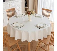 JuanNest Nappe Rond en PU Couverture De Table Antidérapant Protecteur De Table Imperméables Nappe Enduite Ronde pour Cuisine Terrasse, Mariage Pique Nique Maison Extérieur Intérieur R,220CM