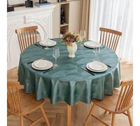JuanNest Nappe Rond en PU Couverture De Table Antidérapant Protecteur De Table Imperméables Nappe Enduite Ronde pour Cuisine Terrasse, Mariage Pique Nique Maison Extérieur Intérieur A,220CM