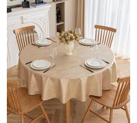 JuanNest Nappe Rond en PU Couverture De Table Antidérapant Protecteur De Table Imperméables Nappe Enduite Ronde pour Cuisine Terrasse, Mariage Pique Nique Maison Extérieur Intérieur D,220CM