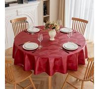 JuanNest Nappe Rond en PU Couverture De Table Antidérapant Protecteur De Table Imperméables Nappe Enduite Ronde pour Cuisine Terrasse, Mariage Pique Nique Maison Extérieur Intérieur B,220CM