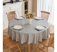 JuanNest Nappe Rond en PU Couverture De Table Antidérapant Protecteur De Table Imperméables Nappe Enduite Ronde pour Cuisine Terrasse, Mariage Pique Nique Maison Extérieur Intérieur P,220CM