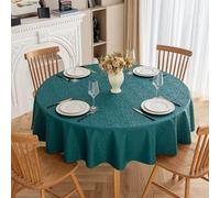 JuanNest Nappe Rond en PU Couverture De Table Antidérapant Protecteur De Table Imperméables Nappe Enduite Ronde pour Cuisine Terrasse, Mariage Pique Nique Maison Extérieur Intérieur O,220CM