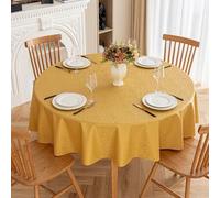JuanNest Nappe Rond en PU Couverture De Table Antidérapant Protecteur De Table Imperméables Nappe Enduite Ronde pour Cuisine Terrasse, Mariage Pique Nique Maison Extérieur Intérieur Q,200CM