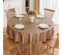 JuanNest Nappe Rond en PU Couverture De Table Antidérapant Protecteur De Table Imperméables Nappe Enduite Ronde pour Cuisine Terrasse, Mariage Pique Nique Maison Extérieur Intérieur J,220CM