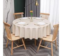 JuanNest Nappe Ronde PVC Anti Taches Étanche Table À Manger Nappes, Épaissie Résistante Aux Rayures,Facile À Laver Et Repasser pour Salle À Manger,Jardin en Plein Air Jardin, Fête R,Diameter 180 cm