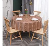 JuanNest Nappe Ronde PVC Anti Taches Étanche Table À Manger Nappes, Épaissie Résistante Aux Rayures,Facile À Laver Et Repasser pour Salle À Manger,Jardin en Plein Air Jardin, Fête Q,Diameter 180 cm
