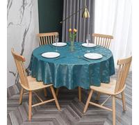 JuanNest Nappe Ronde PVC Anti Taches Étanche Table À Manger Nappes, Épaissie Résistante Aux Rayures,Facile À Laver Et Repasser pour Salle À Manger,Jardin en Plein Air Jardin, Fête H,Diameter 120 cm