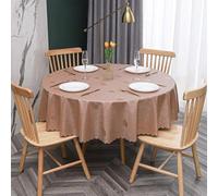 JuanNest Nappe Ronde PVC Anti Taches Étanche Table À Manger Nappes, Épaissie Résistante Aux Rayures,Facile À Laver Et Repasser pour Salle À Manger,Jardin en Plein Air Jardin, Fête M,Diameter 160 cm