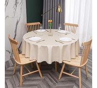 JuanNest Nappe Ronde PVC Anti Taches Étanche Table À Manger Nappes, Épaissie Résistante Aux Rayures,Facile À Laver Et Repasser pour Salle À Manger,Jardin en Plein Air Jardin, Fête D,Diameter 160 cm