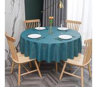 JuanNest Nappe Ronde PVC Anti Taches Étanche Table À Manger Nappes, Épaissie Résistante Aux Rayures,Facile À Laver Et Repasser pour Salle À Manger,Jardin en Plein Air Jardin, Fête F,Diameter 160 cm
