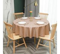 JuanNest Nappe Ronde PVC Anti Taches Étanche Table À Manger Nappes, Épaissie Résistante Aux Rayures,Facile À Laver Et Repasser pour Salle À Manger,Jardin en Plein Air Jardin, Fête J,Diameter 120 cm