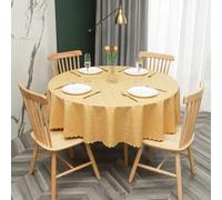 JuanNest Nappe Ronde PVC Anti Taches Étanche Table À Manger Nappes, Épaissie Résistante Aux Rayures,Facile À Laver Et Repasser pour Salle À Manger,Jardin en Plein Air Jardin, Fête I,Diameter 180 cm