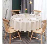 JuanNest Nappe Ronde PVC Anti Taches Étanche Table À Manger Nappes, Épaissie Résistante Aux Rayures,Facile À Laver Et Repasser pour Salle À Manger,Jardin en Plein Air Jardin, Fête L,Diameter 140 cm