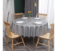 JuanNest Nappe Ronde PVC Anti Taches Étanche Table À Manger Nappes, Épaissie Résistante Aux Rayures,Facile À Laver Et Repasser pour Salle À Manger,Jardin en Plein Air Jardin, Fête N,Diameter 200 cm
