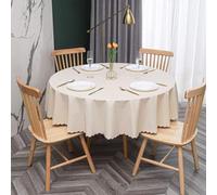 JuanNest Nappe Ronde PVC Anti Taches Étanche Table À Manger Nappes, Épaissie Résistante Aux Rayures,Facile À Laver Et Repasser pour Salle À Manger,Jardin en Plein Air Jardin, Fête A,Diameter 200 cm