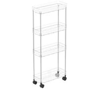 Jubepk Bathroom Rolling Cart, Small Kitchen Trolley, Storage Trolley on Wheels, Multifonction Tiered Storage Rack, Sturdy and Portable Design, Idéal pour Bathroom, Living Room 2 et 3 Tiers