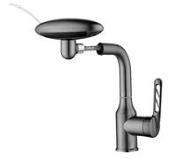 Jubepk Bathroom Sink Faucet, Single Handle Mixer Tap with Up Drain, 4 Mode Water Plumbing Fixture for Face Cleansing, Hand Washing, Tooth Brushing, Home Bathroom Use