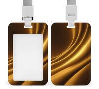 Jubonexis Fond abstrait avec porte-badge d'identification de couleur dorée rétractable à clip - Protecteur de carte - Badge nominatif pour travail, bureau, médecin, infirmière