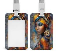 Jubonexis Porte-badge abstrait pour femme avec clip rétractable pour carte de protection, badge nominatif, étiquette de nom pour travail, bureau, médecin, infirmière