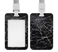 Jubonexis Porte-badge en toile d'araignée cassée blanche rétractable avec clip pour carte de protection, badge nominatif, étiquette de nom pour travail, bureau, médecin, infirmière