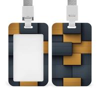 Jubonexis Porte-badge minimaliste simple en bois abstrait avec clip rétractable pour carte de protection, badge nominatif pour travail, bureau, médecin, infirmière