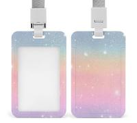 Jubonexis Porte-badge rétractable à paillettes de couleur pastel avec clip pour carte de protection, badge nominatif pour travail, bureau, médecin, infirmière