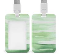 Jubonexis Porte-badge rétractable à rayures vert clair et blanc avec clip pour carte de protection, badge nominatif, étiquette de nom pour travail, bureau, médecin, infirmière