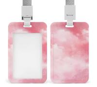 Jubonexis Porte-badge rétractable en forme de nuage rose avec clip pour carte de protection, badge nominatif, pour le travail, le bureau, les médecins, les infirmières