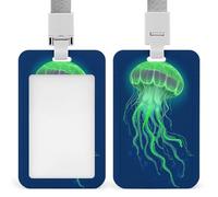 Jubonexis Porte-badge rétractable vert brillant avec clip pour carte de protection, badge nominatif pour travail, bureau, médecin, infirmière
