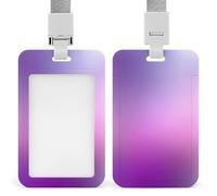 Jubonexis Porte-badge rétractable violet clair et violet dégradé pour carte d'identité, porte-cartes, badge nominatif, étiquette de nom pour travail, bureau, médecin, infirmière